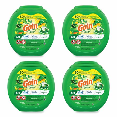 GAIN Flings Detergent Pods, Original, 76 Pods/Tub, 4PK 80735397